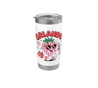 Orlando, Fun Groovy Summer Strawberry con occhiali da sole retrò Bicchiere termico in acciaio inox doppia parete