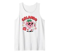 Orlando, Fun Groovy Summer Strawberry con Occhiali da Sole retrò Canotta