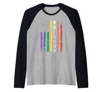 Orlando Us American Flag Rainbow Gay LGBT Pride Month Maglia con Maniche Raglan