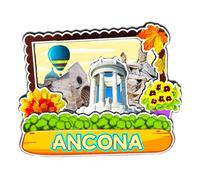 Orlaybar Ancona Marche Italia Calamita Decorativa 3D Frigorifero Città Viaggio Souvenir Regali Turistici Fatto a Mano Artigianato Magnete Frigorifero Decorazione Domestica -