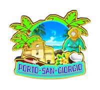 Orlaybar - Magnete decorativo 3D per frigorifero con Porto San Giorgio Marche Italia, souvenir turistico, regalo turistico, fatto a mano, magnete per frigorifero, decorazione per la casa -2635