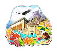 Orlaybar Pescara Italia Calamita decorativa 3D frigorifero città viaggio souvenir turistico regali fatti a mano magnete frigorifero decorazione casa -4250