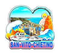 Orlaybar San Vito Chietino Italia Calamita Decorativa 3D Frigorifero Città Viaggio Souvenir Regali Turistici Fatto a Mano Artigianato Magnete Frigorifero Decorazione Casa -430