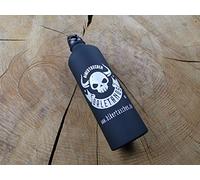 ORLETANOS - Bottiglia di benzina in alluminio, 800 ml, nero opaco, compatibile con Harley Davidson, tasche laterali borse per sella Sportster Softail Rocker Biker Black alluminio bottiglia di benzina