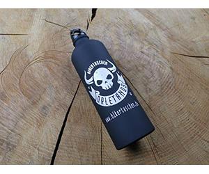 ORLETANOS - Bottiglia di benzina in alluminio, 800 ml, nero opaco, compatibile con Harley Davidson, tasche laterali borse per sella Sportster Softail Rocker Biker Black alluminio bottiglia di benzina