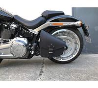 ORLETANOS Odin Black - Borsa da sella compatibile con Harley Davidson nera borse laterali custodia laterale per attrezzi in vera pelle borsa per forcellone tasca laterale borsa HD Slim Softail 2017
