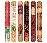 Orlo Premium Rose Incense Sticks Agarbatti Mix Varietà 6 Confezioni 120 Basto...