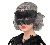 ORLOB Maschera Corvo Nero con Piume Gommate