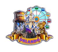 Orlybar Calamita da frigorifero in legno 3D di Orlando, Florida USA, souvenir da collezione, decorazione fatta a mano -2649