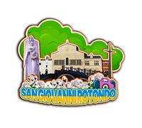 Orlybar Calamita da frigorifero in legno 3D di San Giovanni Rotondo Puglia Italia, souvenir da collezione, decorazione fatta a mano -2589