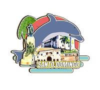 Orlybar Calamita da frigorifero in legno 3D di Santo Domingo, Repubblica Dominicana, souvenir da collezione, decorazione fatta a mano-2