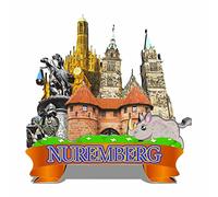 Orlybar Calamita da frigorifero in legno con simbolo della Germania Norimberga, 3D, souvenir da collezione, decorazione fatta a mano -219