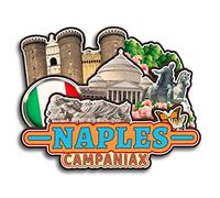 Orlybar Calamita da frigorifero Napoli Campania Italia collezione legno 3D fatto a mano viaggio città souvenir magnete frigorifero decorazione casa regalo -1560