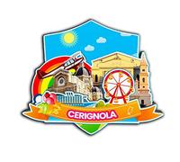Orlybar Cerignola - Calamita da frigorifero in legno 3D con simbolo della Puglia Italia, souvenir da collezione, decorazione fatta a mano -2560
