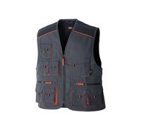 ORMA GILET SMANICATO DA LAVORO MULTITASCHE NERO/ARANCIO SIMIL-BETA