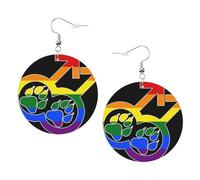 Orme Di Orso Arcobaleno Lgbt Gay Pride Donna Orecchini Ecopelle Orecchino Goccia Pendenti