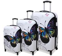 ORMI Set di 3 Valigie Trolley Uomo Donna Capiente Leggero Rigido in Policarbonato con 4 Ruote Tasche Bagaglio a Mano 55x40x25 da Cabina Piccolo S Medio M Grande L da Stiva con Disegni