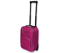 ORMI VALIGIA PICCOLA 50 CM BAGAGLIO A MANO RYANAIR EASY JET 2 RUOTE LOW COST TELA ECONOMICO (Rosa)