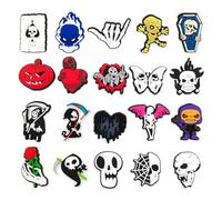 Ormromra 20 ciondoli per zoccoli, accessori per scarpe fai da te, ciondoli per scarpe per bambini, ciondoli per scarpe a tema Halloween, decorazioni per zoccoli, accessori per scarpe carini