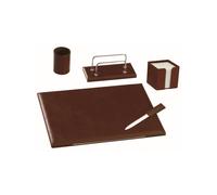Orna Iplast Srl Set scrivania in pelle con sottomano doppio, bruciato Set scrivania in pelle con sottomano doppio, bruciato