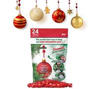 ORNAMENT ANCHOR Ganci ornamentali per appendere decorazioni natalizie, ganci antiscivolo per Natale, resistenti, per ornamenti piccoli e grandi (rosso, 24 pezzi)