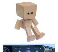 Ornament Car Shaking Feet Wooden Doll, Magnetic Base Accessory, 3,15 x 1,57 pollici Cambiabile Espressione Toy, Cute Auto Interior Decoration for Work Daily Commute Camping School Truck Road Long