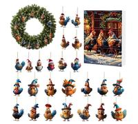 Ornament Christmas Advent Rooster- 24-Day Countdown Calendar