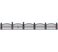 Ornamental Fence With Brick Pillars