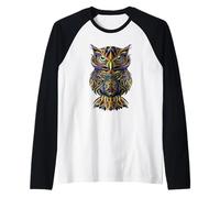 Ornamental Owl Illustration Graphic Design Outfit Fashion Maglia con Maniche Raglan