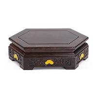 Ornamentbasis Base in legno massello esagonale in vaso Teiera Base Mahogany EBONY Vaso Vaso Fiore Bonsai Supporto in legno Buddha Base Supporto Houten vaas basis(Medium)