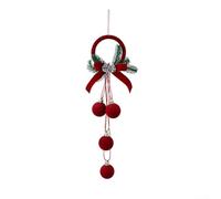 Ornamenti a campana da appendere all'albero di Natale con ciondolo di Babbo Natale floccato rosso, palla di plastica per decorazioni natalizie per la casa e esposizione invernale (ciclo di filo
