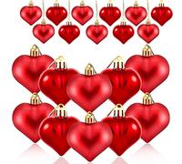 Ornamenti a Cuore di Valentine, San Valentino Palline 12 Pezzi, Bagattelle dell'Albero di Natale a Forma di Cuore, Decorazioni da Appendere per Anniversario di Matrimonio