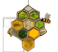 Ornamenti a d'ape, decorazione in acrilico a forma di ape, acchiappasole ispirato alla natura, ciondolo a d'ape per finestra, cucina, giardino, balcone, interni ed esterni