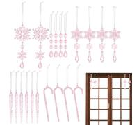 Ornamenti a di neve e ghiaccio, ciondolo a forma di di neve acrilico trasparente, 20 pezzi, ornamenti di ghiaccio cadenti di Natale, per Capodanno, matrimonio, compleanno, finestra