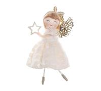 Ornamenti a forma di angelo, decorazione per albero di Natale, ciondolo a forma di fata, piccola bambola fata con abito in pizzo, decorazione per feste, decorazione per la casa per soggiorno, camera