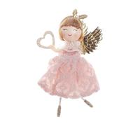 Ornamenti a forma di angelo, decorazione per albero di Natale, ciondolo a forma di fata, piccola bambola fata con abito in pizzo, decorazione per feste, decorazione per la casa per soggiorno, camera