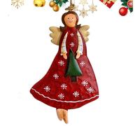 Ornamenti a forma di angelo per albero di Natale, artigianato in metallo per le vacanze | Angeli decorativi pendenti per albero di Natale per decorazioni all'aperto