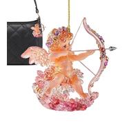 Ornamenti a forma di angelo per albero di Natale, decorazione per albero di Natale in acrilico - portachiavi, accessori per specchietto retrovisore, zaino e San Valentino per Natale