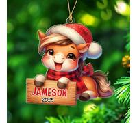 Ornamenti a forma di cavallo, ornamento personalizzato a forma di cavallo regalo per gli amici Bestie, ornamento natalizio per cavalli 2025, ornamento natalizio personalizzato per gli amanti dei