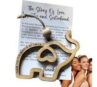 Ornamenti a forma di elefante, in legno, per sorelle e amici, per la scuola, borsa da scuola, per sorelle e amiche