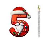 Ornamenti a forma di numero di Natale per albero di Natale, ciondolo con lettera iniziale, mini monogramma, decorazioni da appendere per regali per feste fai da te