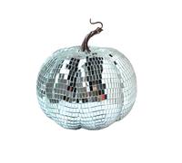 Ornamenti a forma di zucca a specchio, decorazione autunnale a forma di zucca, zucche da discoteca, in vetro, a specchio, palla da discoteca, scultura compatta per feste a tema anni '70