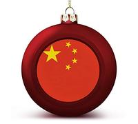 Ornamenti a sfera con bandiera nazionale, ornamenti a sfera con bandiera cinese per la decorazione dell'albero di Natale, palla di Natale in Cina rossa ornamento palline di Natale per bambini amici