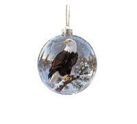 Ornamenti a sfera di vetro di Natale con uccello aquila colomba pappagallo per le vacanze di Natale ornamenti di Natale albero appeso decorazione