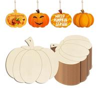 Ornamenti a zucca in legno da dipingere, 24 pezzi ritagli in legno di zucca, ornamenti in legno Kurbis, 3,5 x 3 pollici, adatti per Halloween, artigianato del raccolto, decorazione autunnale sospesa(B