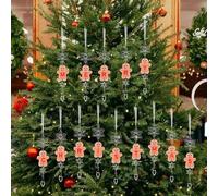 Ornamenti acrilici per albero di Natale a forma di biscotto con testo Merry Christmas e decorazioni a fiocco di neve, set di 14 pezzi