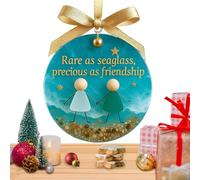 Ornamenti 'amicizia - Ciondoli in marino fatti a mano per alberi di Natale, decorazioni natalizie uniche e durevoli con un design affascinante, perfetti per sorelle, amici, partner, college