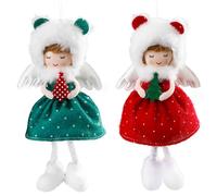 Ornamenti angeli per albero di Natale 2pcs carini a tema di Natale decorativo bambola angelo appeso a faccia addormentata decorazioni natalizie per la ghirlanda domestica, decorazioni