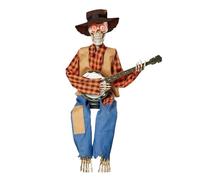 Ornamenti animati di Halloween, scheletri di banjo, scheletri luminosi che giocano a banjo, decorazione di Halloween, divertenti scheletri di banjo animati per Halloween, decorazione interna ed