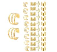 Ornamenti avvolgenti - Clip per treccia in alluminio 40X set, gioielli Dreadlock unici | Anelli per capelli ricci curls, design etnico accessorio per cosplay